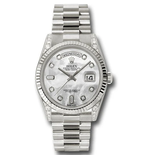 Rolex Day-Date President White Gold - Fluted Bezel - Dia Lugs - President