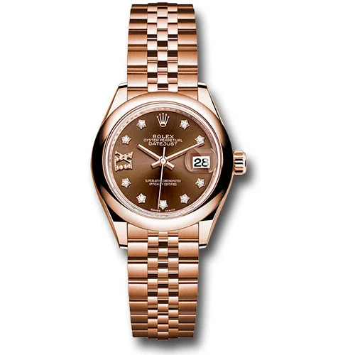 Rolex Lady Datejust 28 - Pink Gold - Domed Bezel - Jubilee