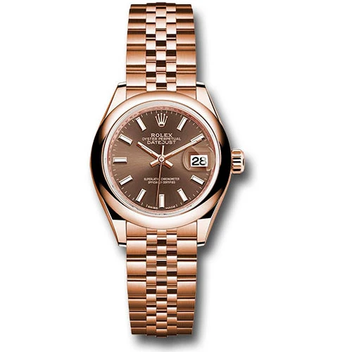 Rolex Lady Datejust 28 - Pink Gold - Domed Bezel - Jubilee