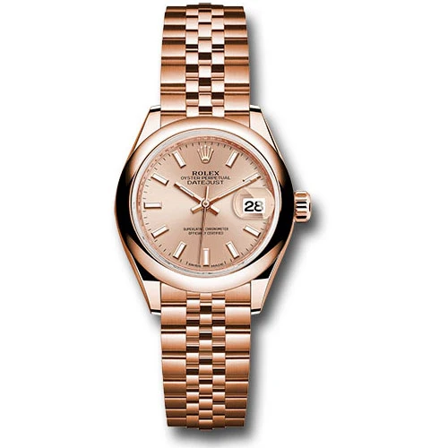 Rolex Lady Datejust 28 - Pink Gold - Domed Bezel - Jubilee
