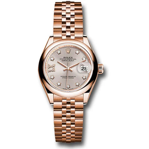 Rolex Lady Datejust 28 - Pink Gold - Domed Bezel - Jubilee