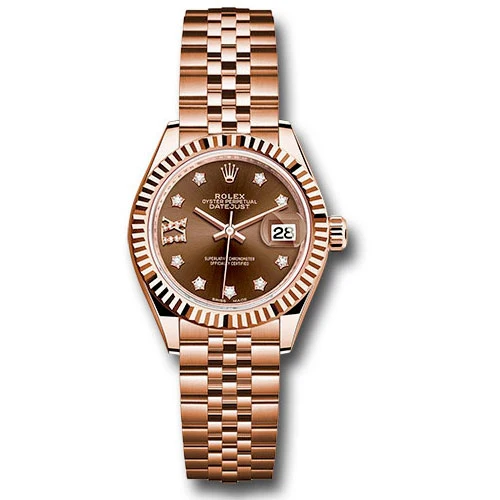 Rolex Lady Datejust 28 - Pink Gold - Fluted Bezel - Jubilee