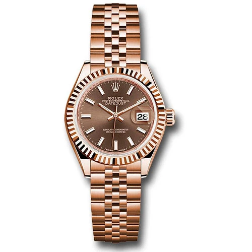 Rolex Lady Datejust 28 - Pink Gold - Fluted Bezel - Jubilee