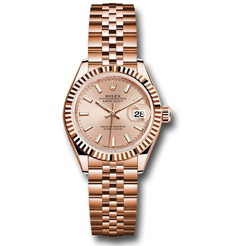 Rolex Lady Datejust 28 - Pink Gold - Fluted Bezel - Jubilee