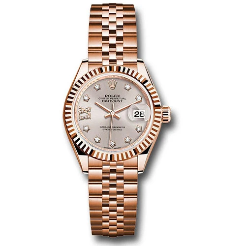 Rolex Lady Datejust 28 - Pink Gold - Fluted Bezel - Jubilee