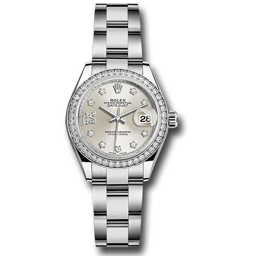 Rolex Lady Datejust 28 - Stainless Steel - Diamond Bezel - Oyster