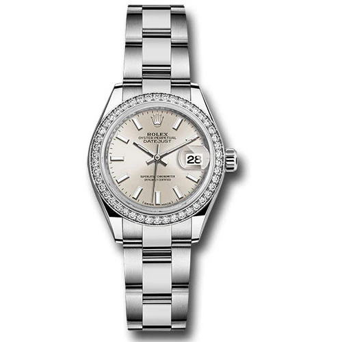 Rolex Lady Datejust 28 - Stainless Steel - Diamond Bezel - Oyster
