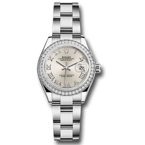 Rolex Lady Datejust 28 - Stainless Steel - Diamond Bezel - Oyster