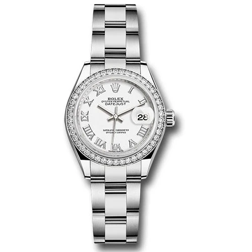 Rolex Lady Datejust 28 - Stainless Steel - Diamond Bezel - Oyster