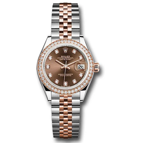 Rolex Lady Datejust 28 - Stainless Steel & Rose Gold - Diamond Bezel - Jubilee