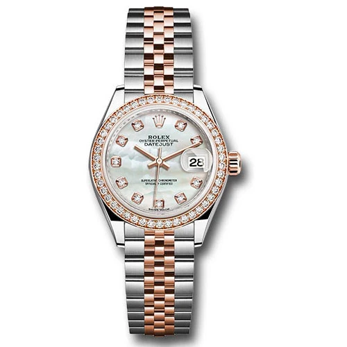 Rolex Lady Datejust 28 - Stainless Steel & Rose Gold - Diamond Bezel - Jubilee