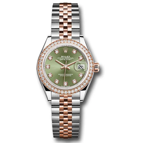 Rolex Lady Datejust 28 - Stainless Steel & Rose Gold - Diamond Bezel - Jubilee