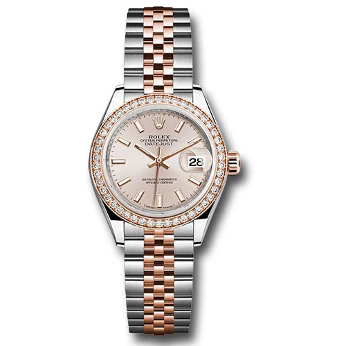 Rolex Lady Datejust 28 - Stainless Steel & Rose Gold - Diamond Bezel - Jubilee
