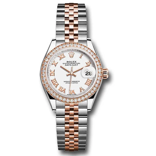 Rolex Lady Datejust 28 - Stainless Steel & Rose Gold - Diamond Bezel - Jubilee