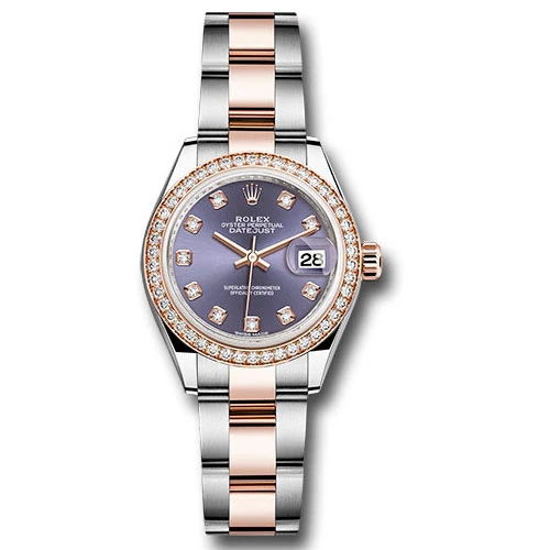 Rolex Lady Datejust 28 - Stainless Steel & Rose Gold - Diamond Bezel - Oyster