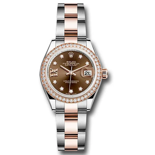 Rolex Lady Datejust 28 - Stainless Steel & Rose Gold - Diamond Bezel - Oyster