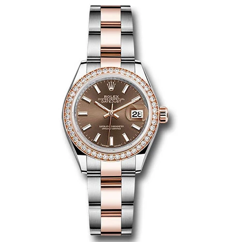 Rolex Lady Datejust 28 - Stainless Steel & Rose Gold - Diamond Bezel - Oyster