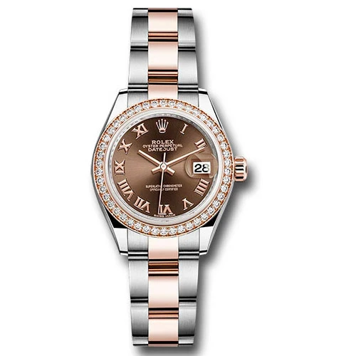 Rolex Lady Datejust 28 - Stainless Steel & Rose Gold - Diamond Bezel - Oyster