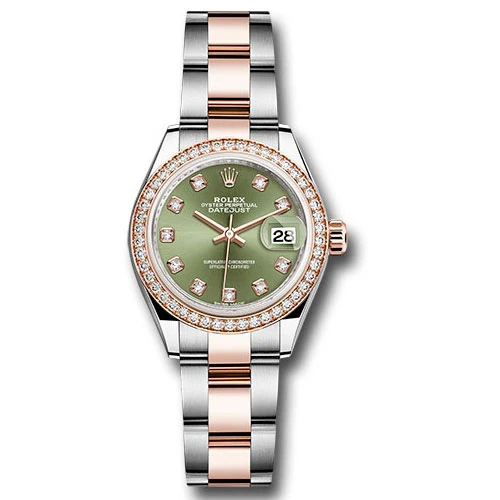 Rolex Lady Datejust 28 - Stainless Steel & Rose Gold - Diamond Bezel - Oyster