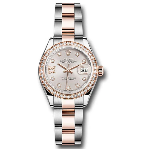 Rolex Lady Datejust 28 - Stainless Steel & Rose Gold - Diamond Bezel - Oyster
