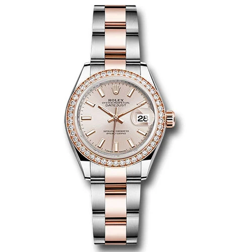 Rolex Lady Datejust 28 - Stainless Steel & Rose Gold - Diamond Bezel - Oyster
