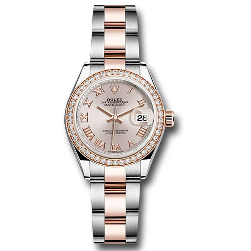 Rolex Lady Datejust 28 - Stainless Steel & Rose Gold - Diamond Bezel - Oyster