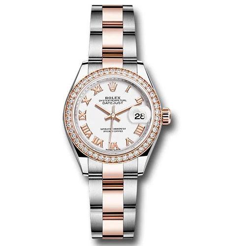 Rolex Lady Datejust 28 - Stainless Steel & Rose Gold - Diamond Bezel - Oyster