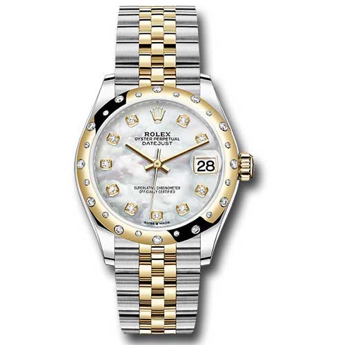 Rolex Datejust 31 - Steel and Yellow Gold - 24 Diamond Bezel - Jubilee