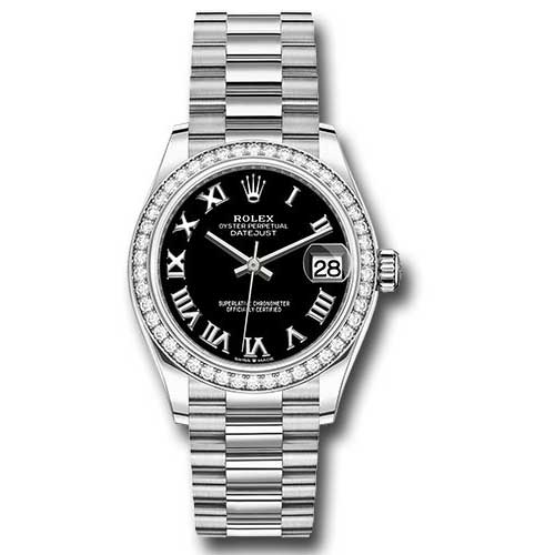 Rolex Datejust 31 - White Gold - Diamond Bezel - President Bracelet