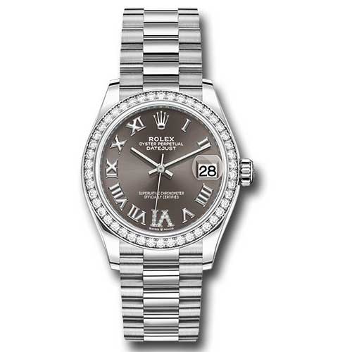 Rolex Datejust 31 - White Gold - Diamond Bezel - President Bracelet