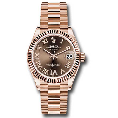 Rolex Datejust 31mm - Gold President - Pink Gold - Fluted Bezel - President