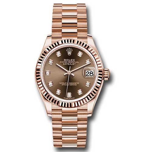 Rolex Datejust 31mm - Gold President - Pink Gold - Fluted Bezel - President