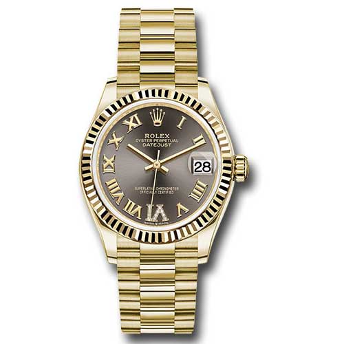 Rolex Datejust 31mm - Gold President Yellow Gold - Fluted Bezel