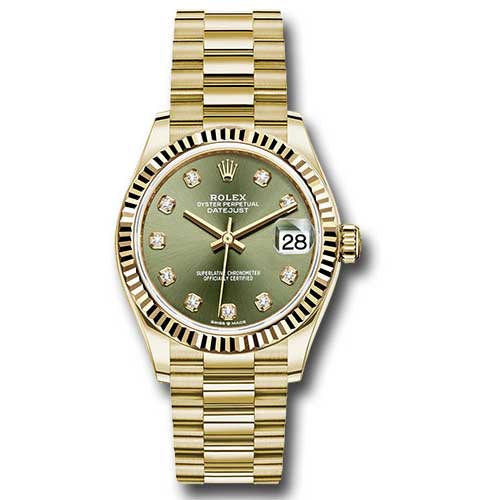 Rolex Datejust 31mm - Gold President Yellow Gold - Fluted Bezel
