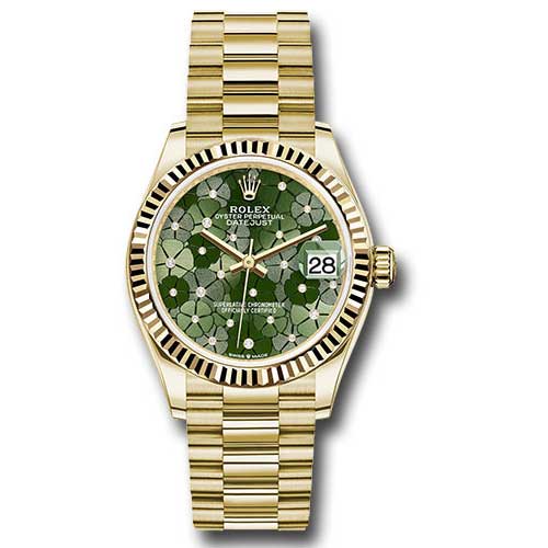 Rolex Datejust 31mm - Gold President Yellow Gold - Fluted Bezel