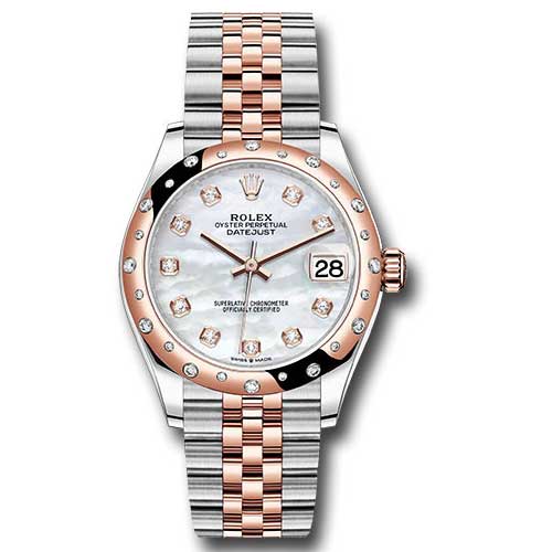 Rolex Datejust 31mm - Steel and Gold Pink Gold - 24 Dia Bezel