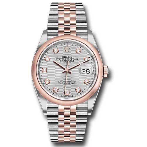Rolex Datejust 36mm - Steel and Gold Pink Gold - Domed Bezel - Jubilee