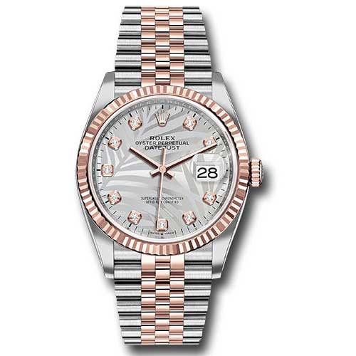 Rolex Datejust 36mm - Steel and Gold Pink Gold - Fluted Bezel - Jubilee