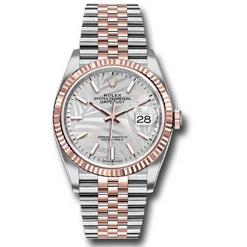 Rolex Datejust 36mm - Steel and Gold Pink Gold - Fluted Bezel - Jubilee