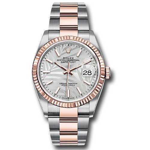 Rolex Datejust 36mm - Steel and Gold Pink Gold - Fluted Bezel - Oyster