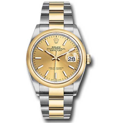 Rolex Datejust 36mm - Steel and Gold Yellow Gold - Domed Bezel - Oyster