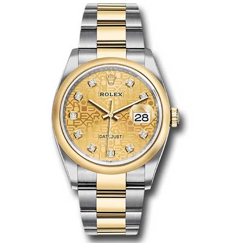 Rolex Datejust 36mm - Steel and Gold Yellow Gold - Domed Bezel - Oyster