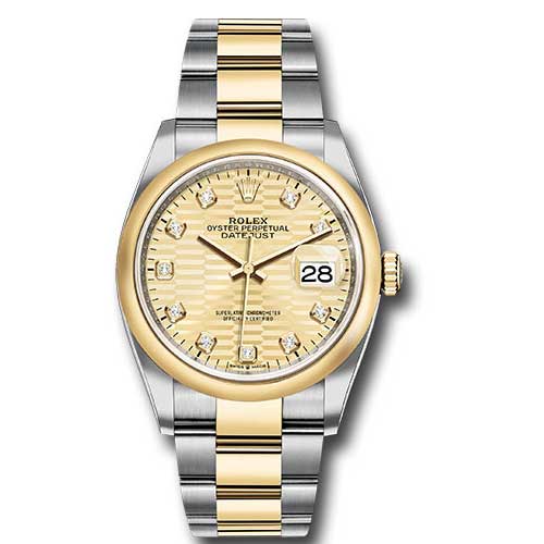 Rolex Datejust 36mm - Steel and Gold Yellow Gold - Domed Bezel - Oyster