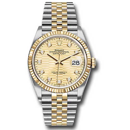 Rolex Datejust 36mm - Steel and Gold Yellow Gold - Fluted Bezel - Jubilee