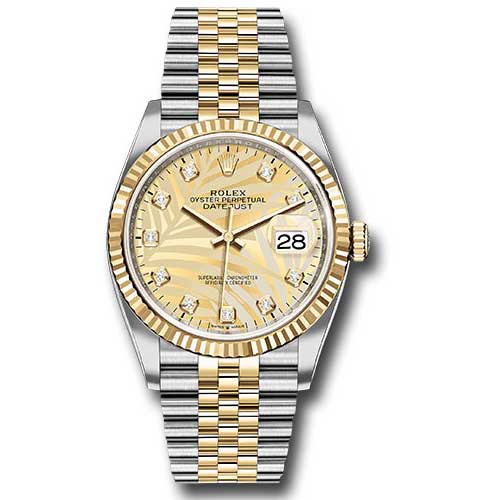 Rolex Datejust 36mm - Steel and Gold Yellow Gold - Fluted Bezel - Jubilee