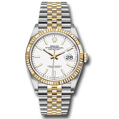 Rolex Datejust 36mm - Steel and Gold Yellow Gold - Fluted Bezel - Jubilee