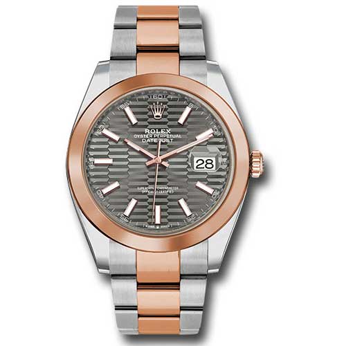 Rolex Datejust 41 Steel and Pink Gold - Smooth Bezel - Oyster