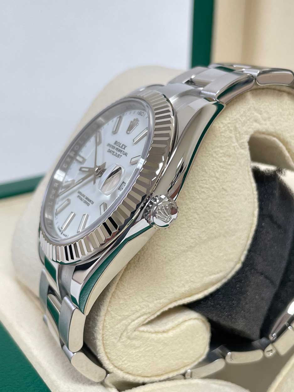 Rolex Datejust 41 Steel and White Gold - Fluted Bezel - Oyster 126334 - Image 3