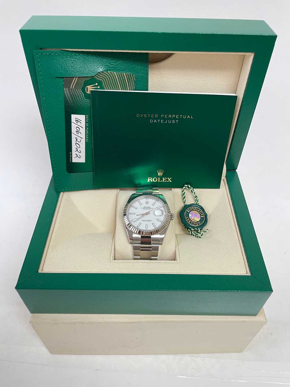 Rolex Datejust 41 Steel and White Gold - Fluted Bezel - Oyster 126334 - Image 6