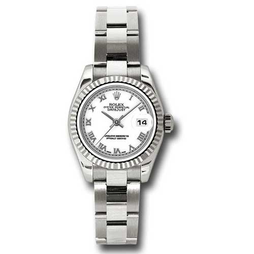 Rolex Datejust Lady - Gold President White Gold - Fluted Bezel - Oyster